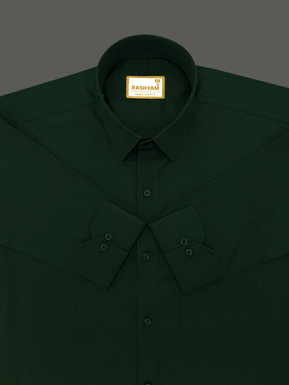 Avellino Luxurious Dark Green Soft Cotton Shirt For Men