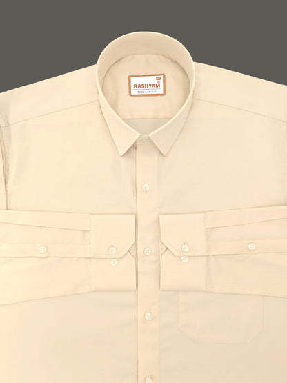 Compiano Premium Giza Cotton Latte Brown Formal Shirt