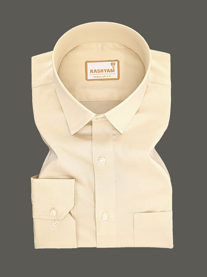 Compiano Premium Giza Cotton Latte Brown Formal Shirt