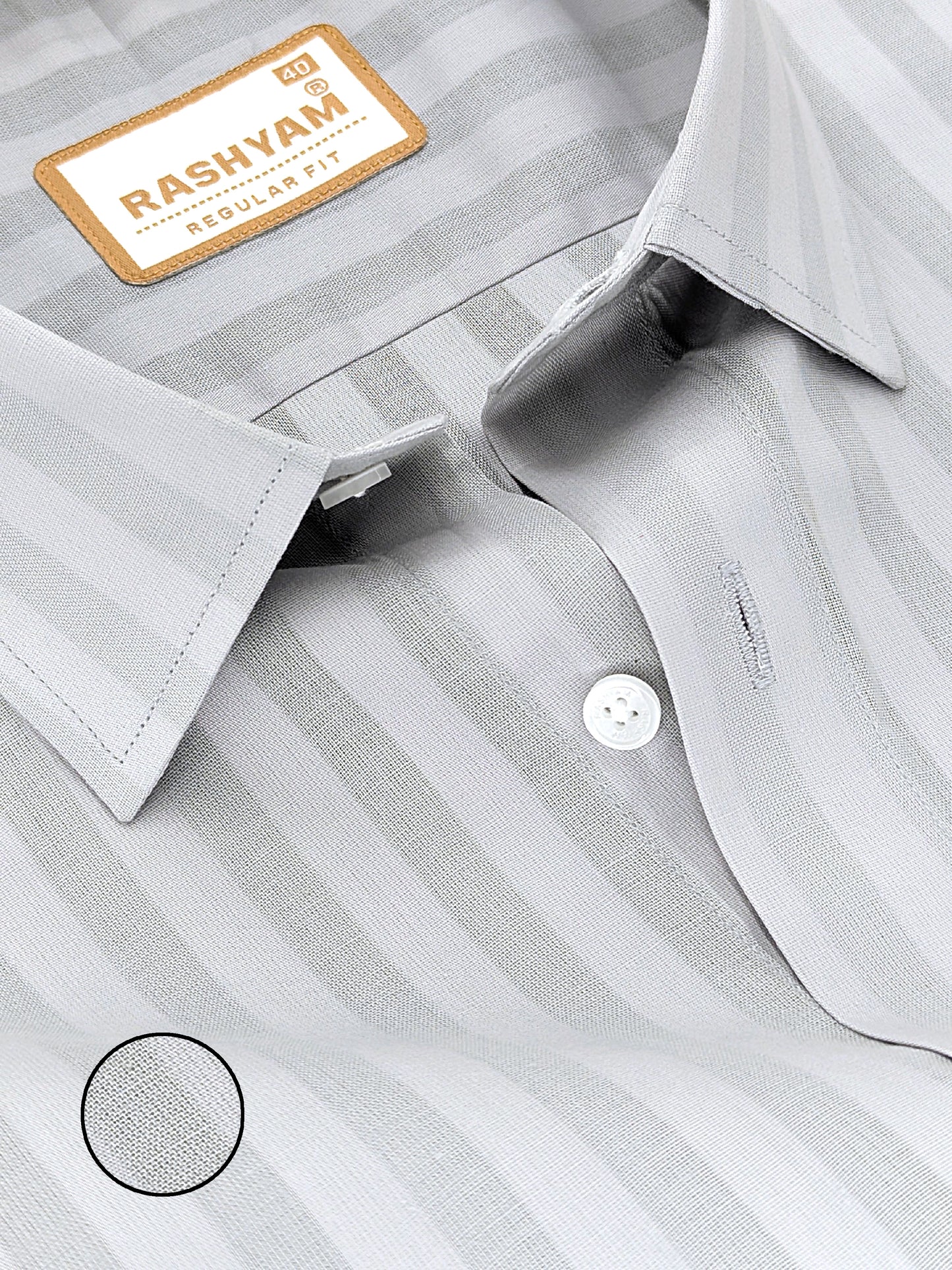 Spello Grey Line Premium Cotton Formal Shirt For Men