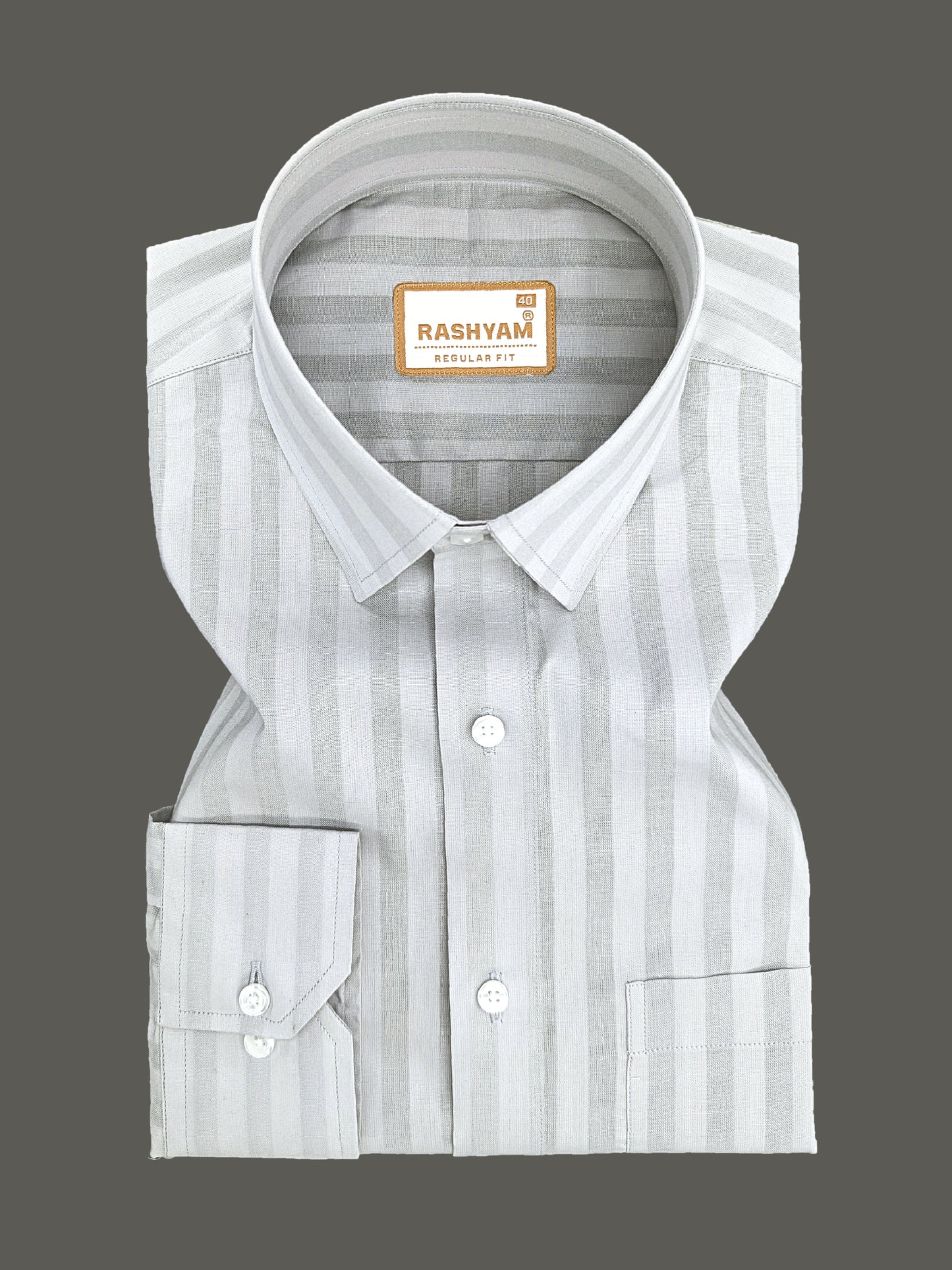 Spello Grey Line Premium Cotton Formal Shirt For Men