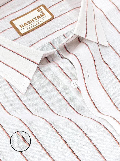 Arezzo Italian Premium Linen Red With Black Mix Line Formal Shirt For Men