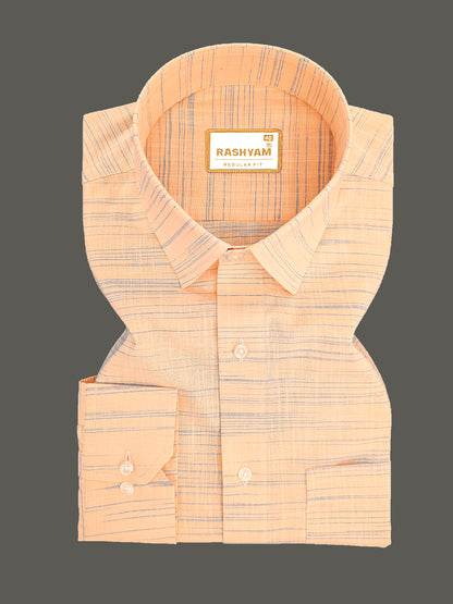 Antique Orange With Blue Thread Designer Formal Shirt For Men