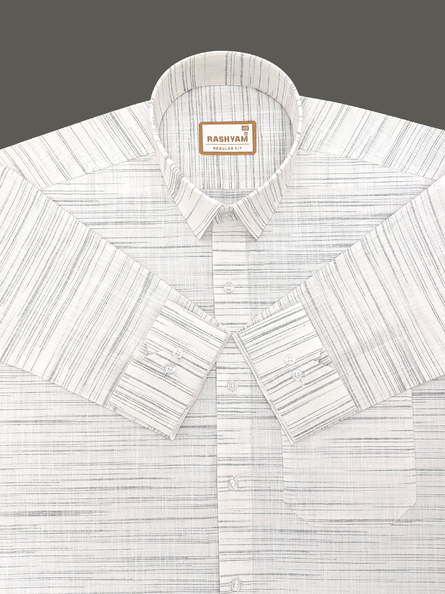 Antique Cream With Black Thread Designer Formal Shirt For Men