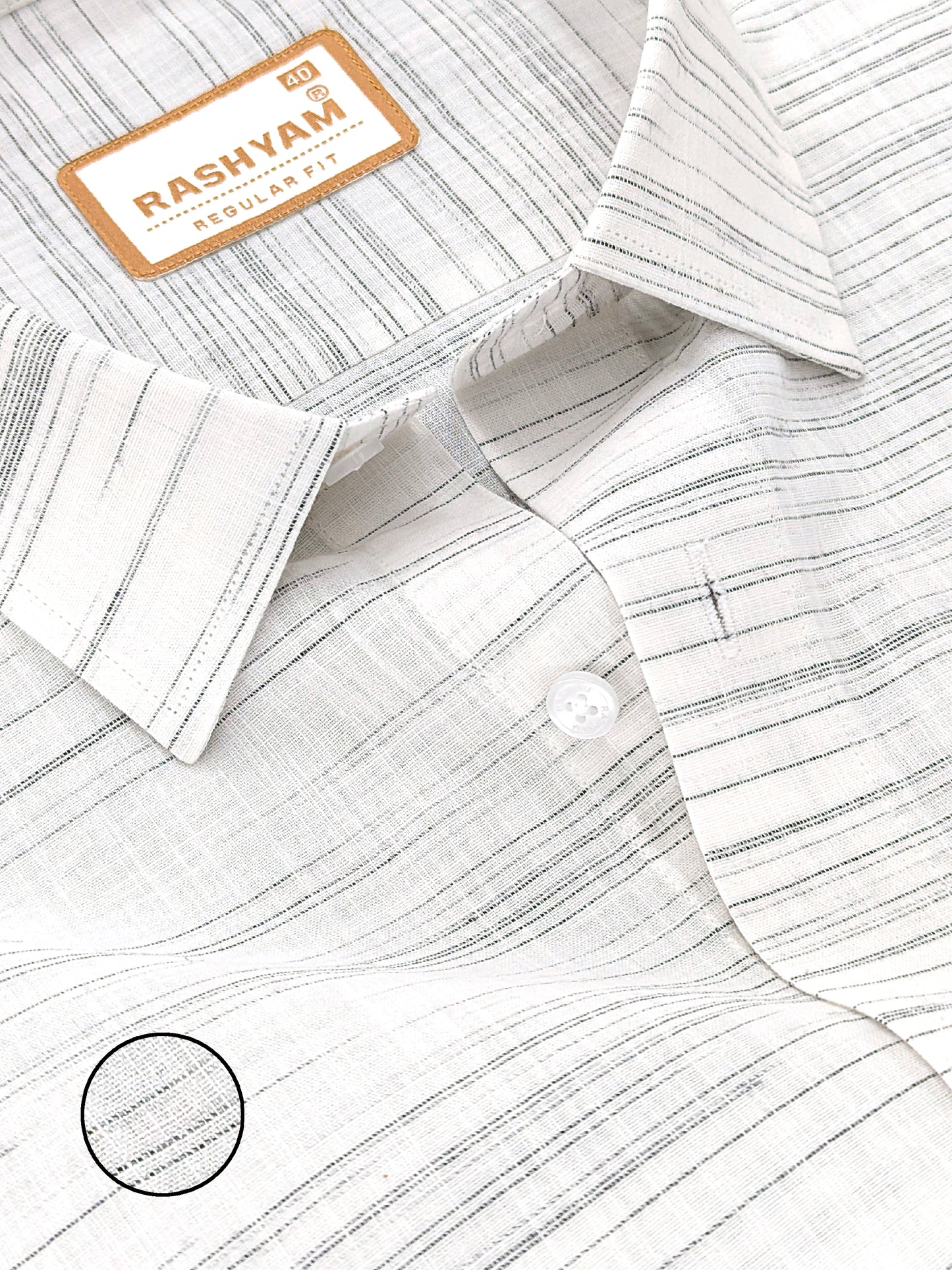 Antique Cream With Black Thread Designer Formal Shirt For Men