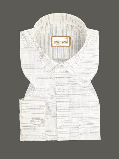 Antique Cream With Black Thread Designer Formal Shirt For Men