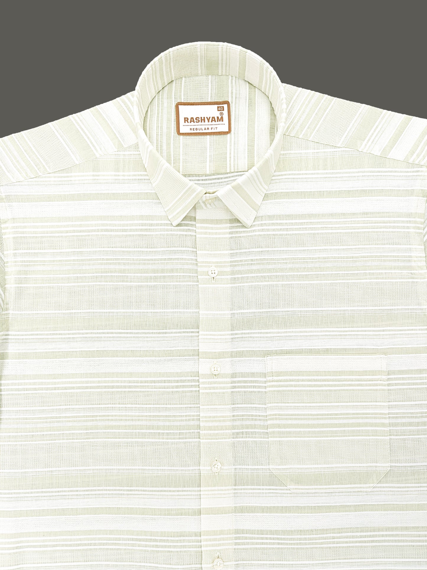 Rashyam Luxurious Linen Cotton Sugar Cane Stripe Formal Shirt