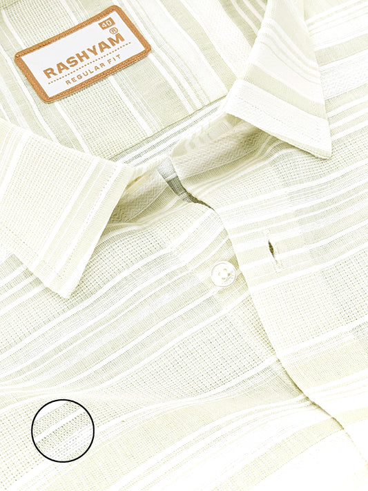 Rashyam Luxurious Linen Cotton Sugar Cane Stripe Formal Shirt