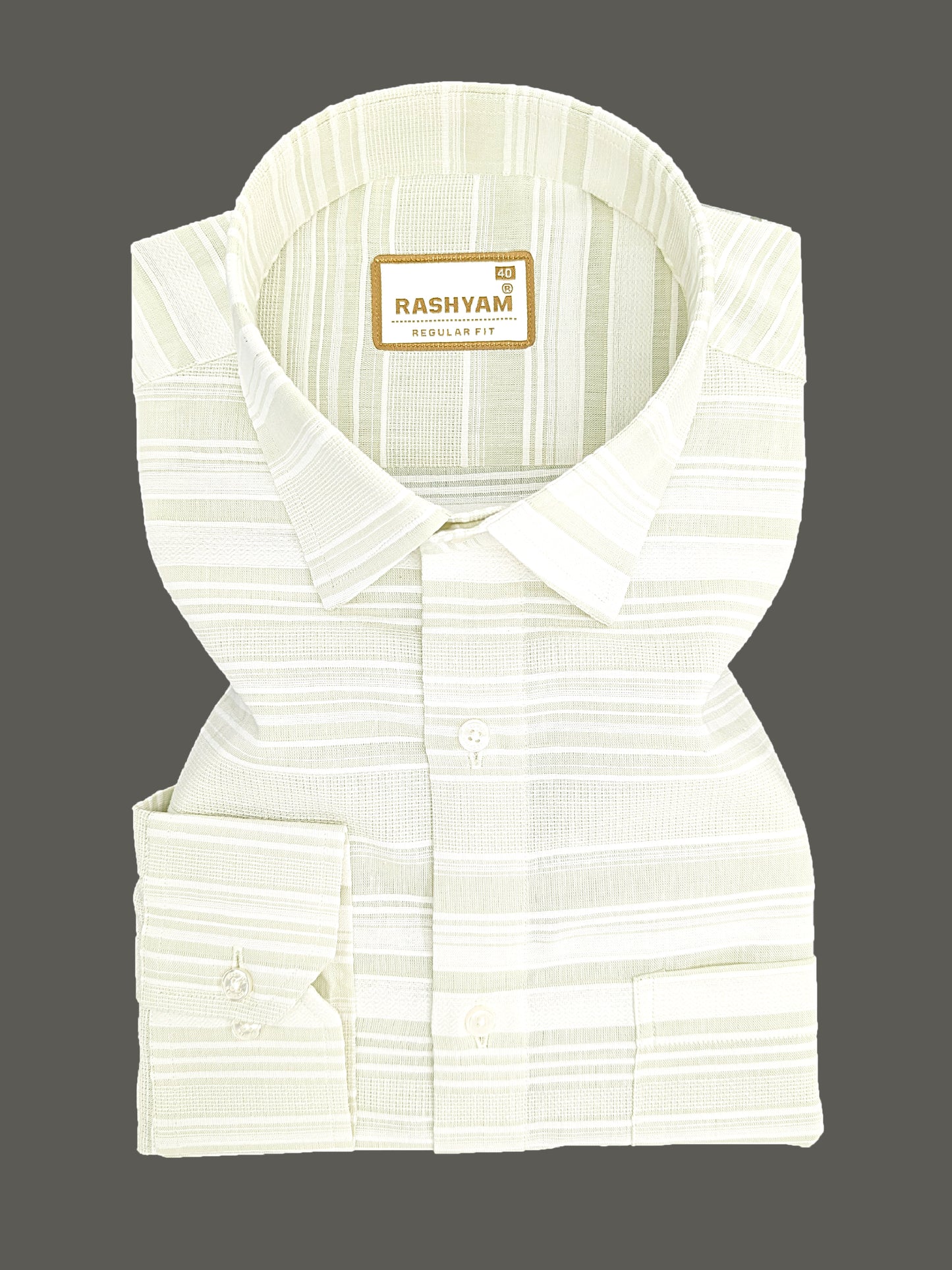 Rashyam Luxurious Linen Cotton Sugar Cane Stripe Formal Shirt