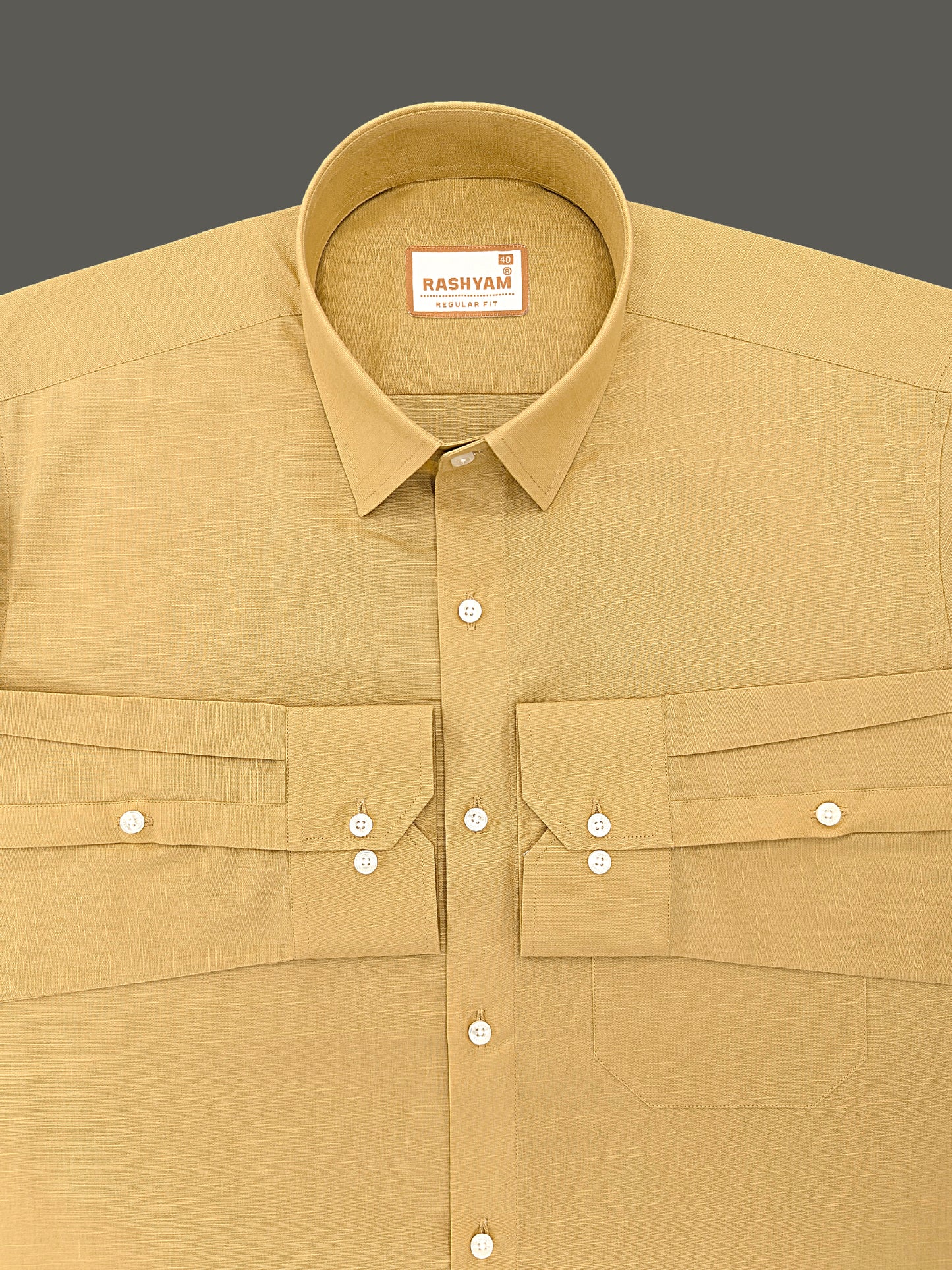 Barboni Mustard Yellow Luxurious Italian Linen Shirt