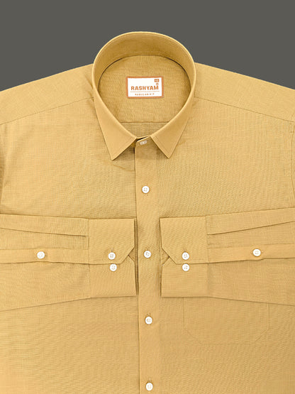 Barboni Mustard Yellow Luxurious Italian Linen Shirt
