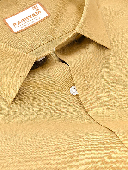 Barboni Mustard Yellow Luxurious Italian Linen Shirt