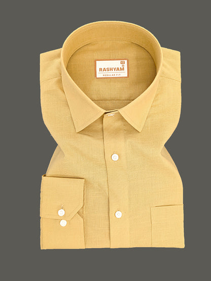 Barboni Mustard Yellow Luxurious Italian Linen Shirt