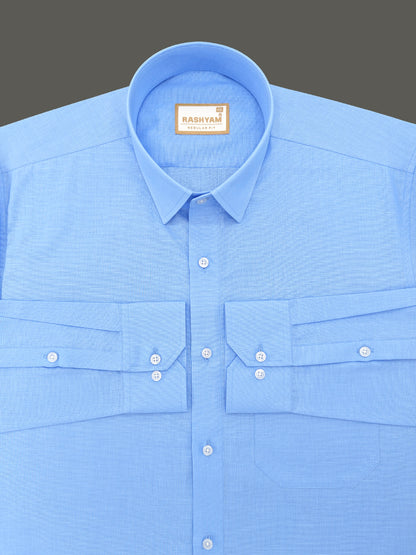 Abruzzo Premium Sky Blue Linen Formal Shirt