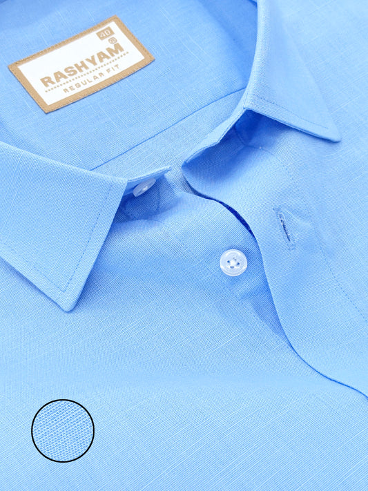 Abruzzo Premium Sky Blue Linen Formal Shirt
