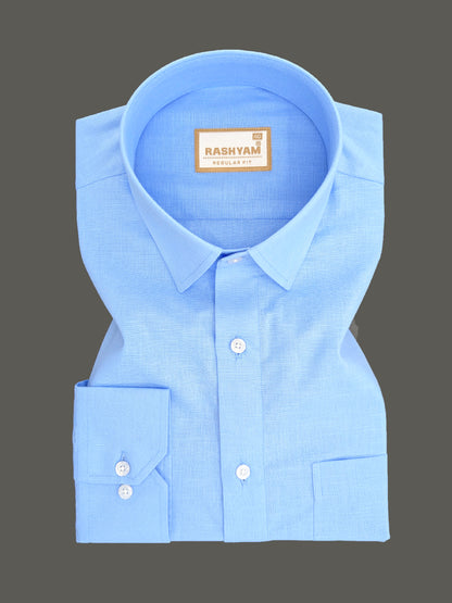 Abruzzo Premium Sky Blue Linen Formal Shirt