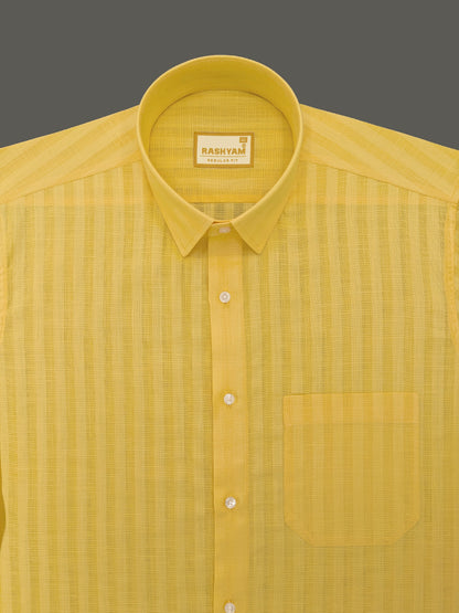 Yellow Line Luxurious Italian Linen Shirt