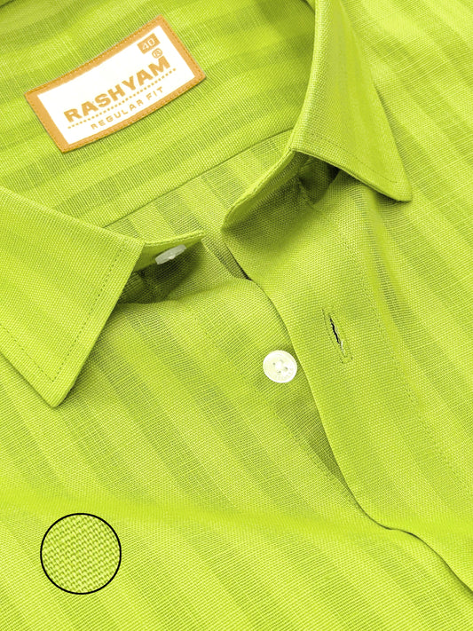 Lime Green Line Luxurious Italian Linen Shirt