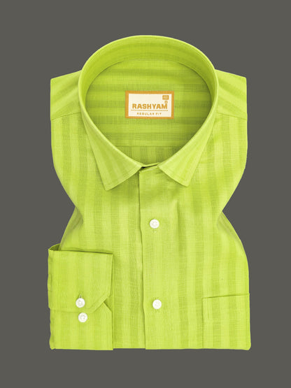 Lime Green Line Luxurious Italian Linen Shirt
