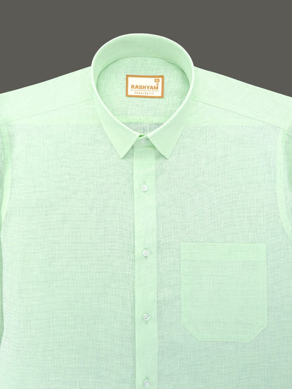 Pastel Green Luxurious Italian Linen Shirt