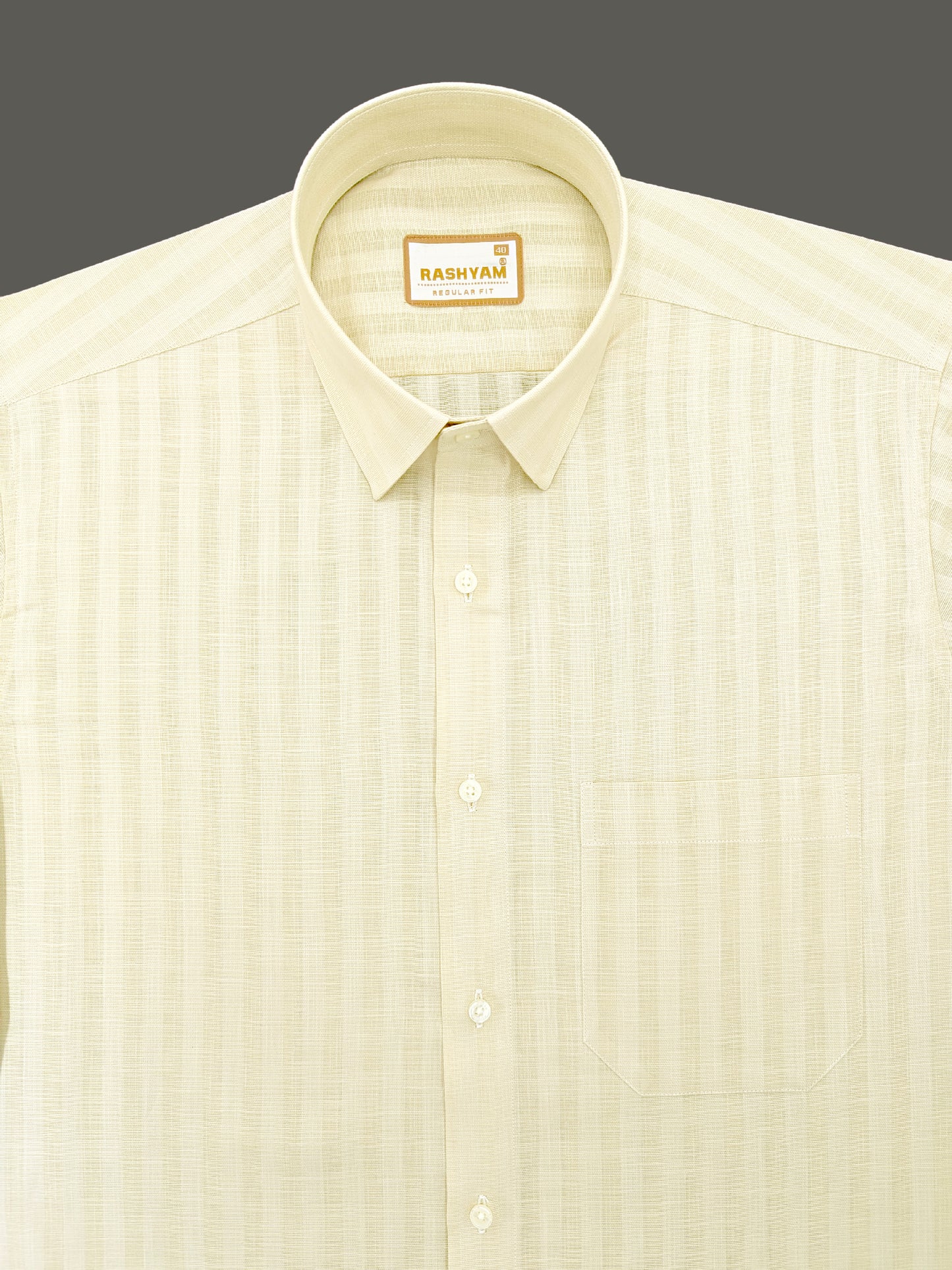 Vanilla Creamy Line Luxurious Italian Linen Shirt