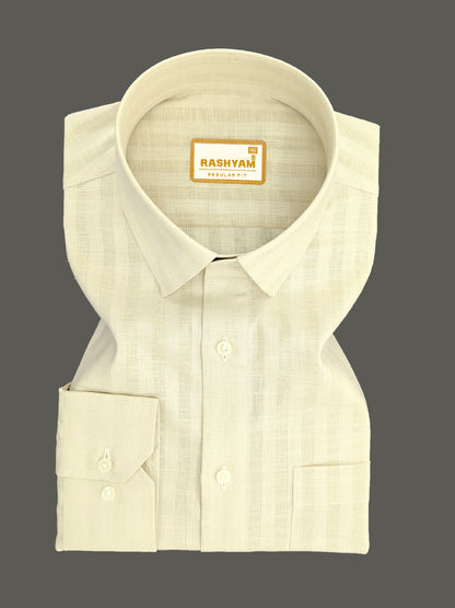 Vanilla Creamy Line Luxurious Italian Linen Shirt