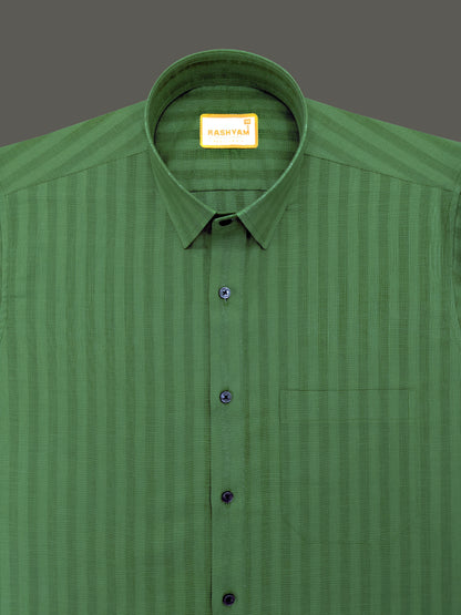 Dark Green Line Luxurious Italian Linen Shirt
