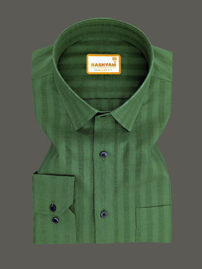 Dark Green Line Luxurious Italian Linen Shirt