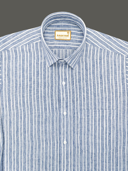 Milano Riviera Blue Striped Formal Shirt
