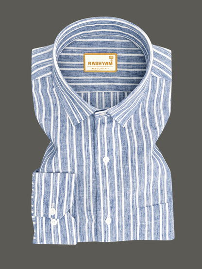 Milano Riviera Blue Striped Formal Shirt