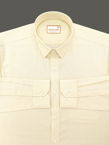 Casia Light Cream Premium Cotton Formal Shirt For Men