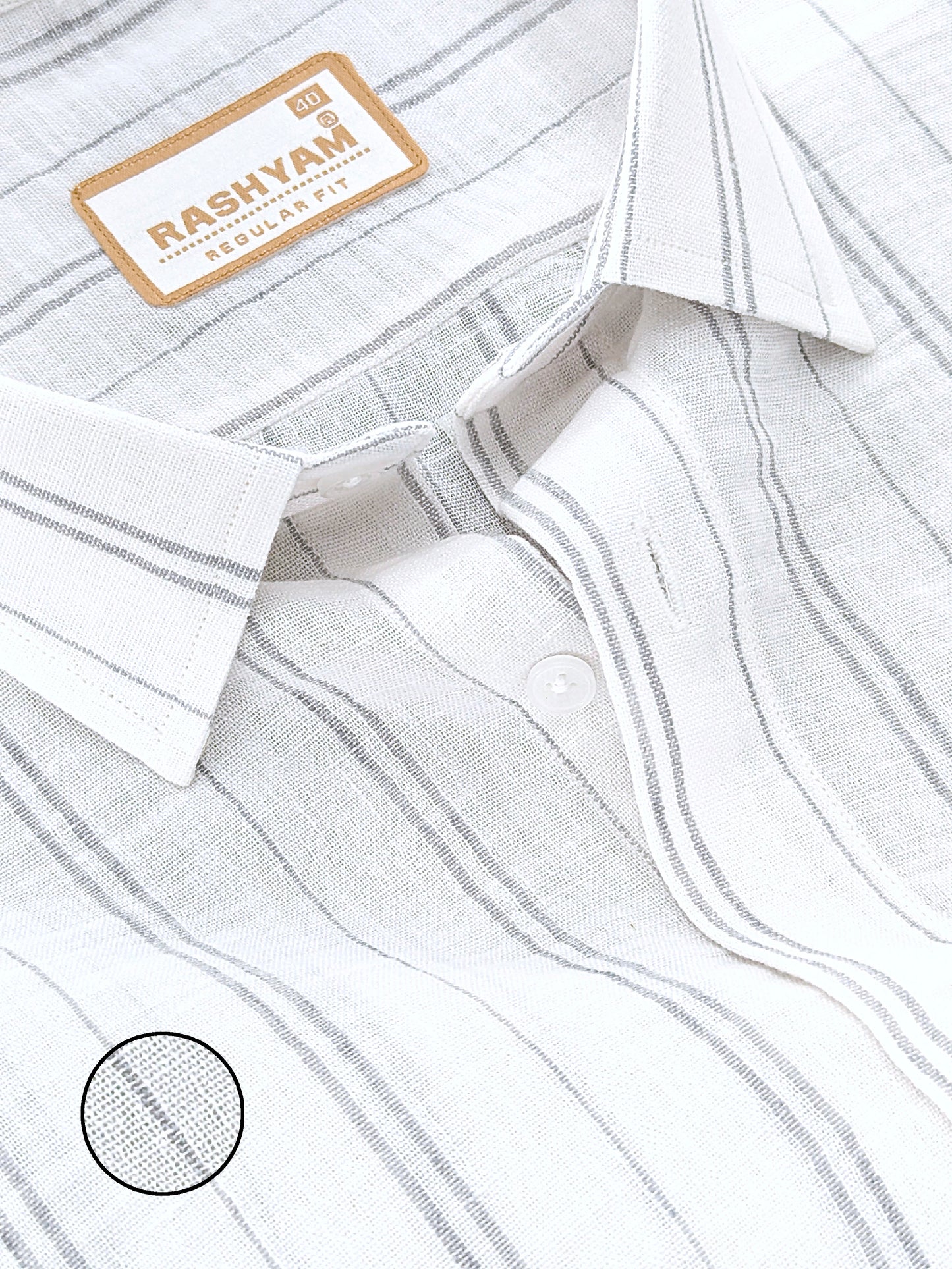 Milano Grey Double Line On White Formal Shirt For Men