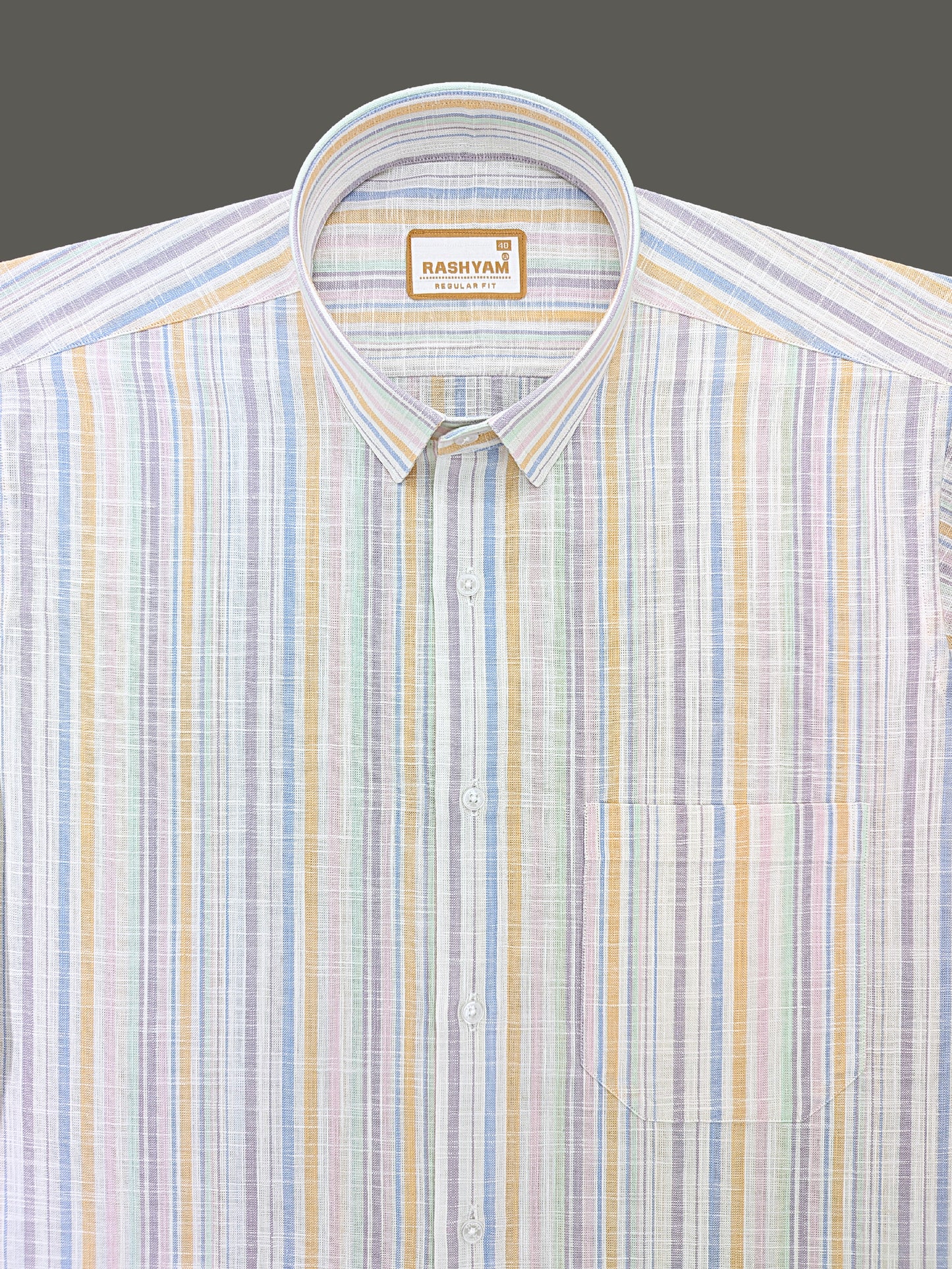 Premium Luxurious Linen Cotton Multi Color Stripe Formal Shirt For Men