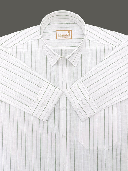 Arezzo Italian Premium Linen Lemon Grass Line Formal Shirt For Men