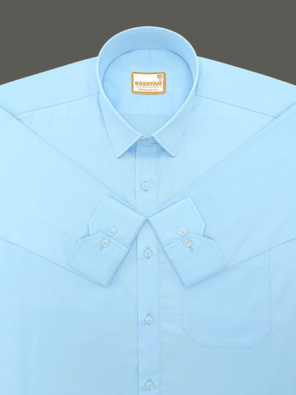 Avellino Luxurious Sky Blue Super Soft Cotton Shirt For Men