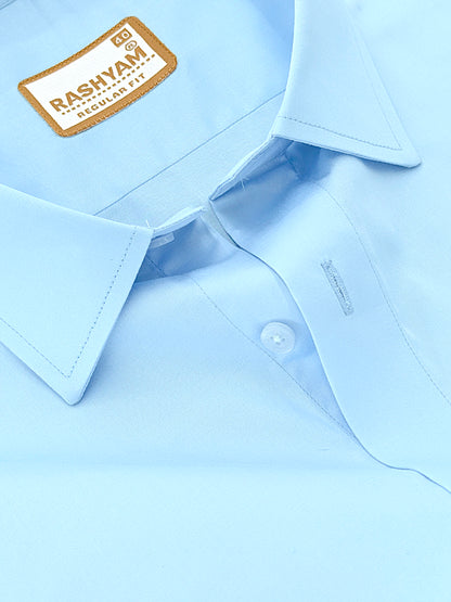 Avellino Luxurious Sky Blue Super Soft Cotton Shirt For Men