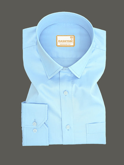 Avellino Luxurious Sky Blue Super Soft Cotton Shirt For Men