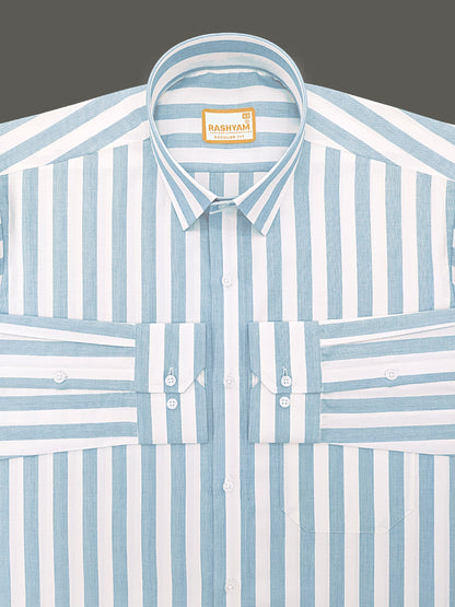 Otranto Light Blue Lining  Corporate Luxury Premium Cotton Formal Shirt
