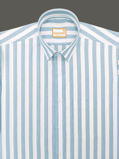 Otranto Light Blue Lining  Corporate Luxury Premium Cotton Formal Shirt