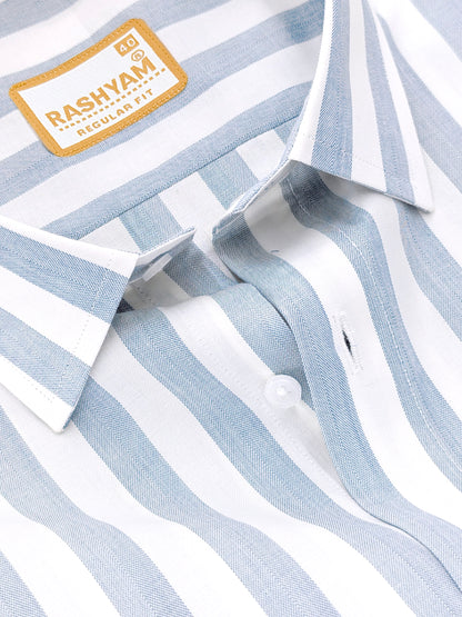 Otranto Light Blue Lining  Corporate Luxury Premium Cotton Formal Shirt