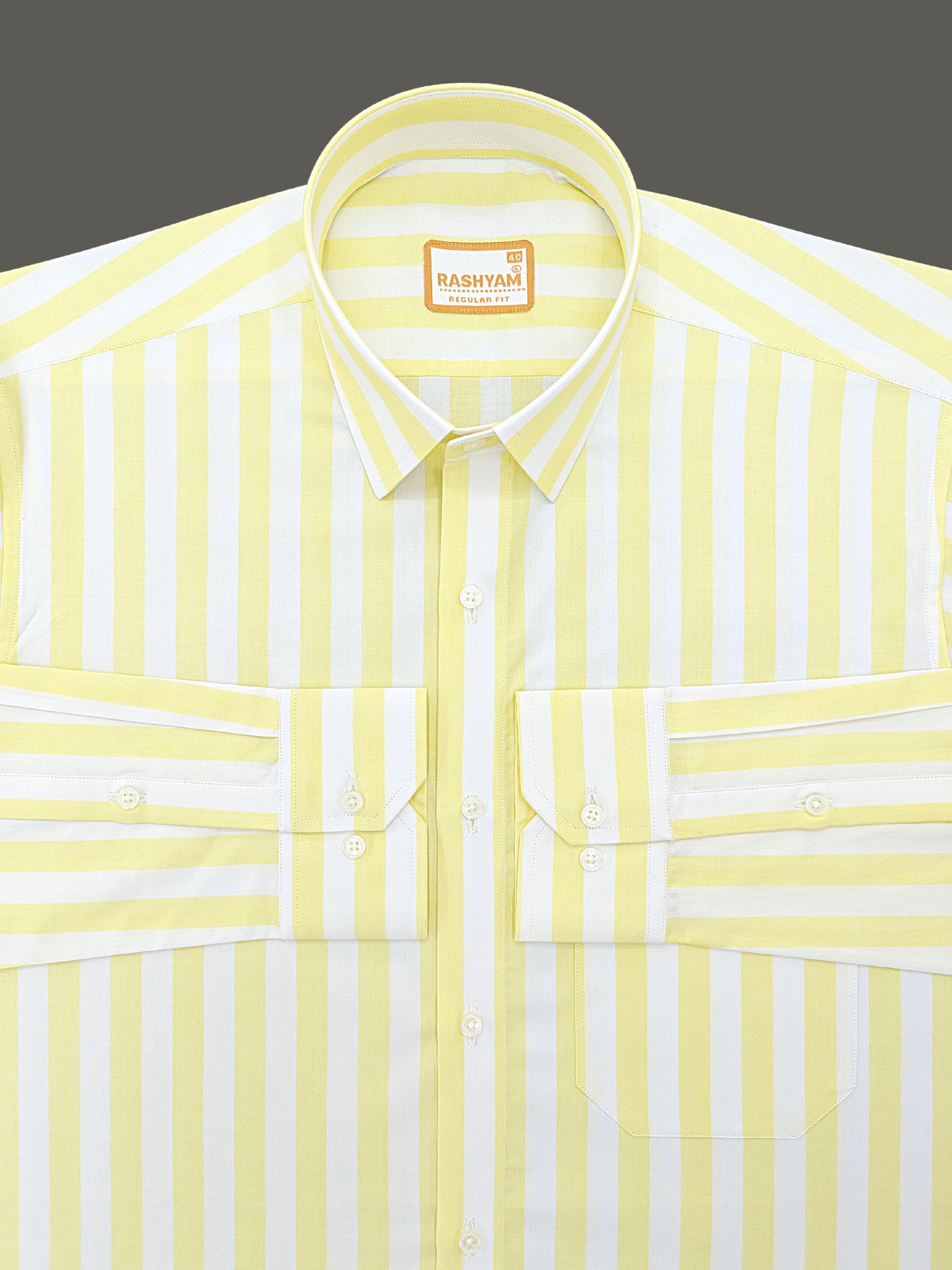 Otranto Yellow Lining  Corporate Luxury Premium Cotton Formal Shirt