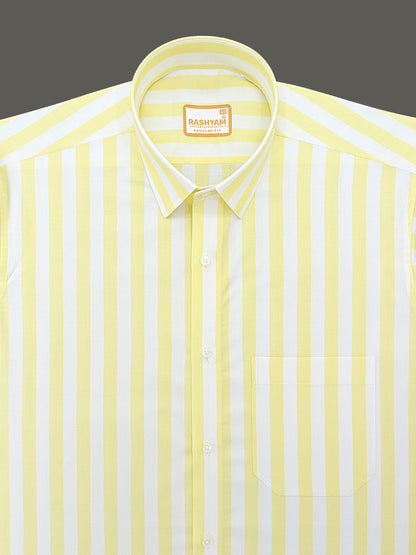 Otranto Yellow Lining  Corporate Luxury Premium Cotton Formal Shirt