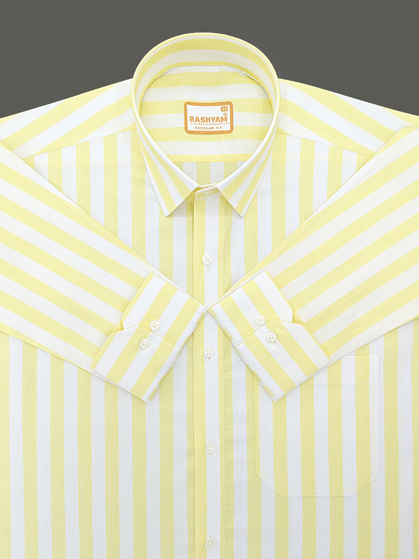 Otranto Yellow Lining  Corporate Luxury Premium Cotton Formal Shirt