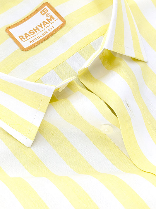 Otranto Yellow Lining  Corporate Luxury Premium Cotton Formal Shirt