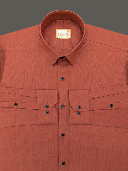 Crotone Crimson Red Premium Cotton Formal Shirt For Men