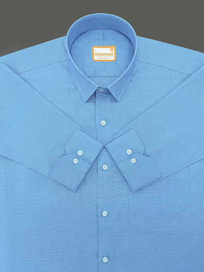 Crotone Light Blue Premium Cotton Formal Shirt For Men