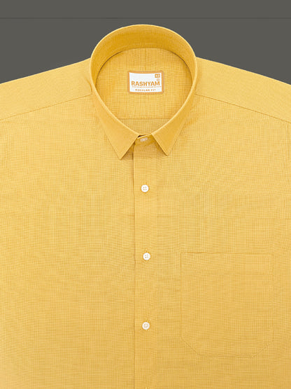 Crotone Mustard yellow Premium Cotton Formal Shirt For Men