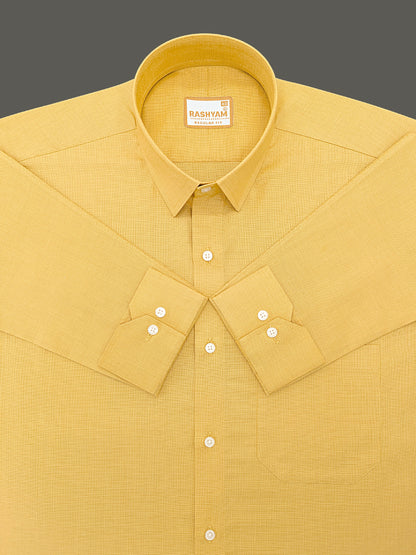 Crotone Mustard yellow Premium Cotton Formal Shirt For Men