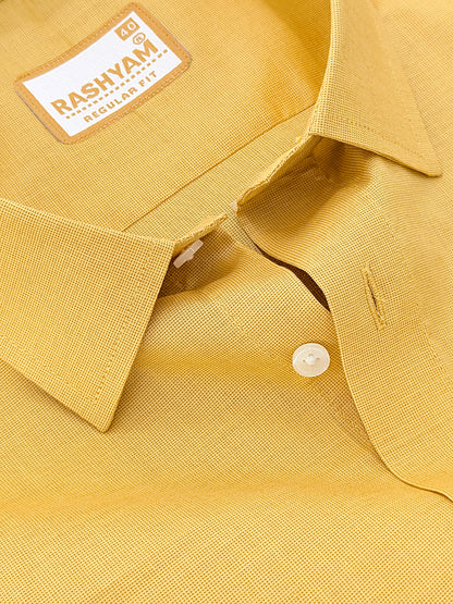 Crotone Mustard yellow Premium Cotton Formal Shirt For Men