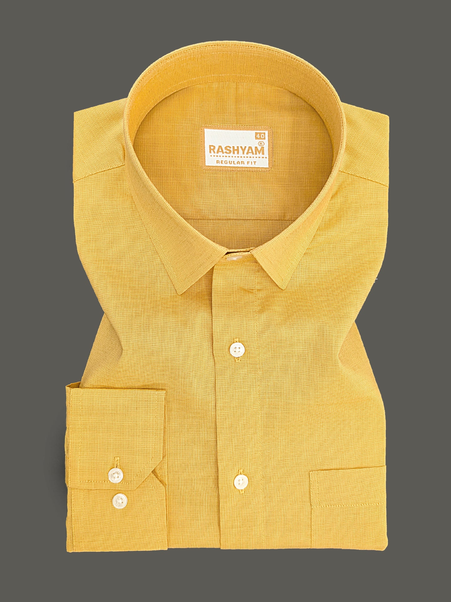Crotone Mustard yellow Premium Cotton Formal Shirt For Men